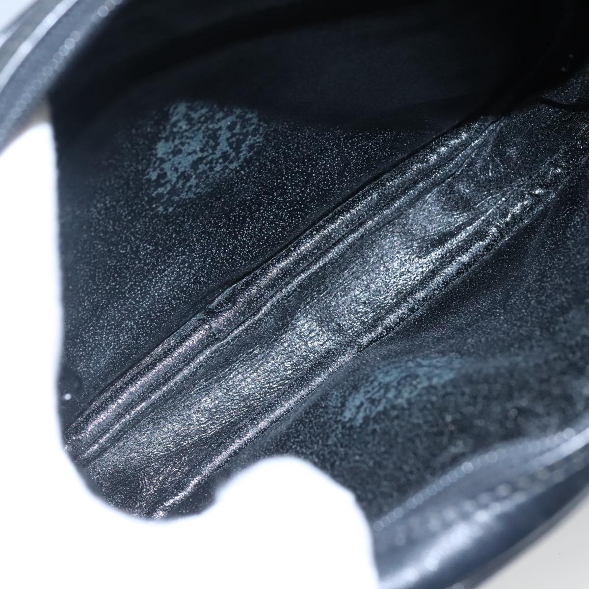 Christian Dior Shoulder Bag Leather Navy Gold Auth bs23532