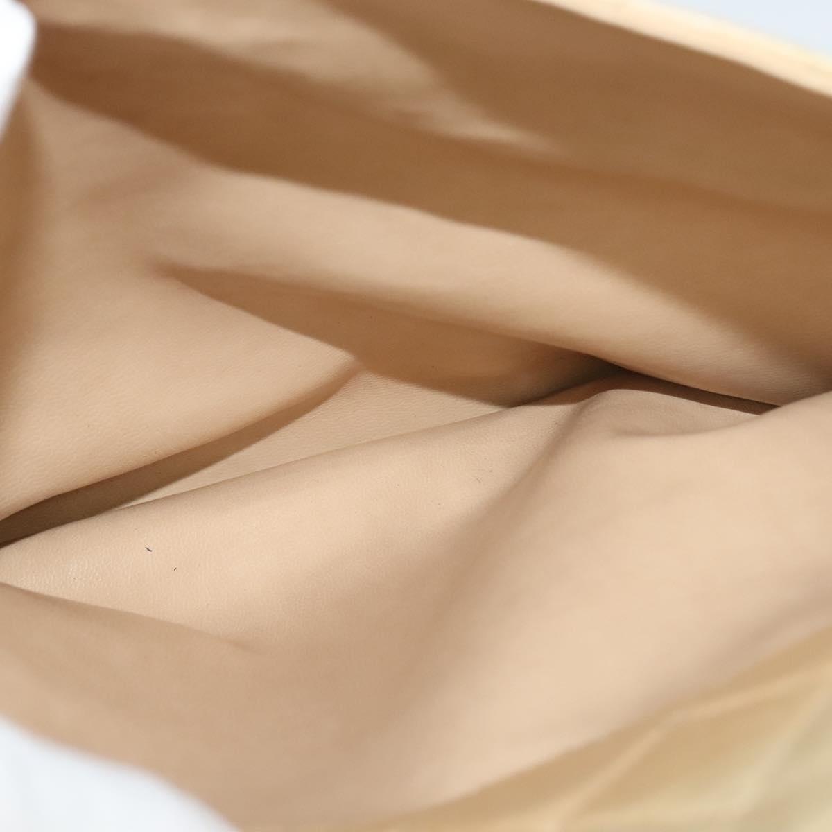 CHANEL Matelasse Chain Shoulder Bag Lamb Skin Beige Gold CC Auth bs23535