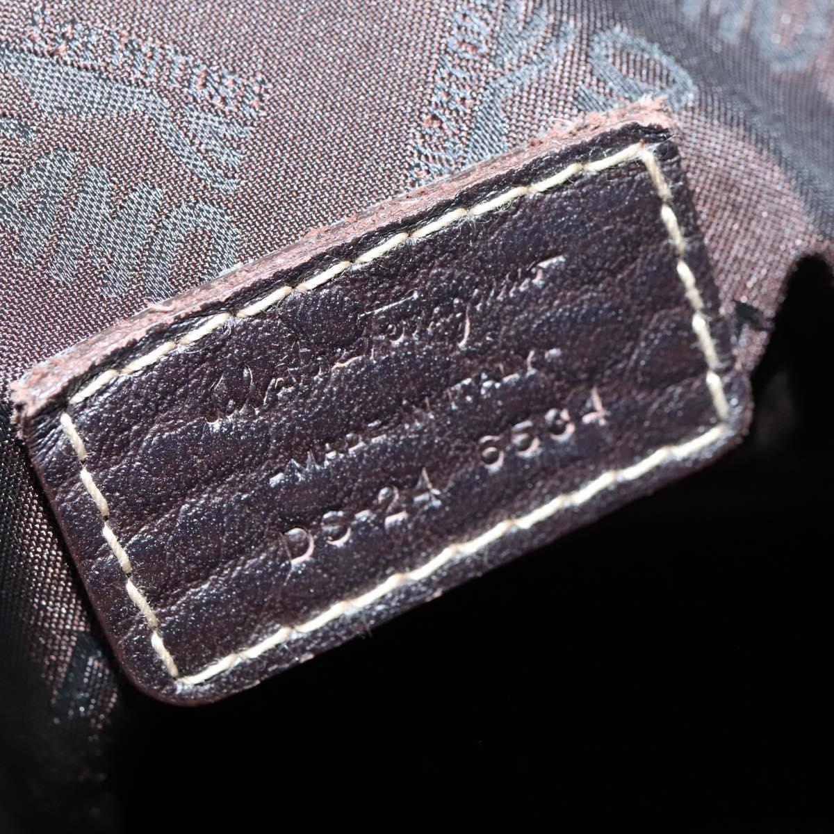 Salvatore Ferragamo Boston Bag Canvas Leather 2way Beige Silver Auth bs23541