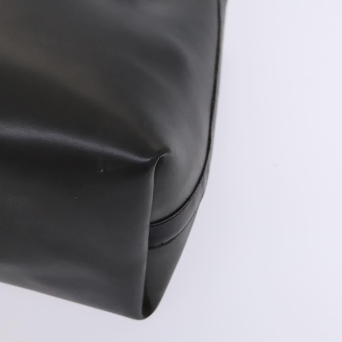 Salvatore Ferragamo Gancini Hand Bag Vinyl Black Auth bs23548