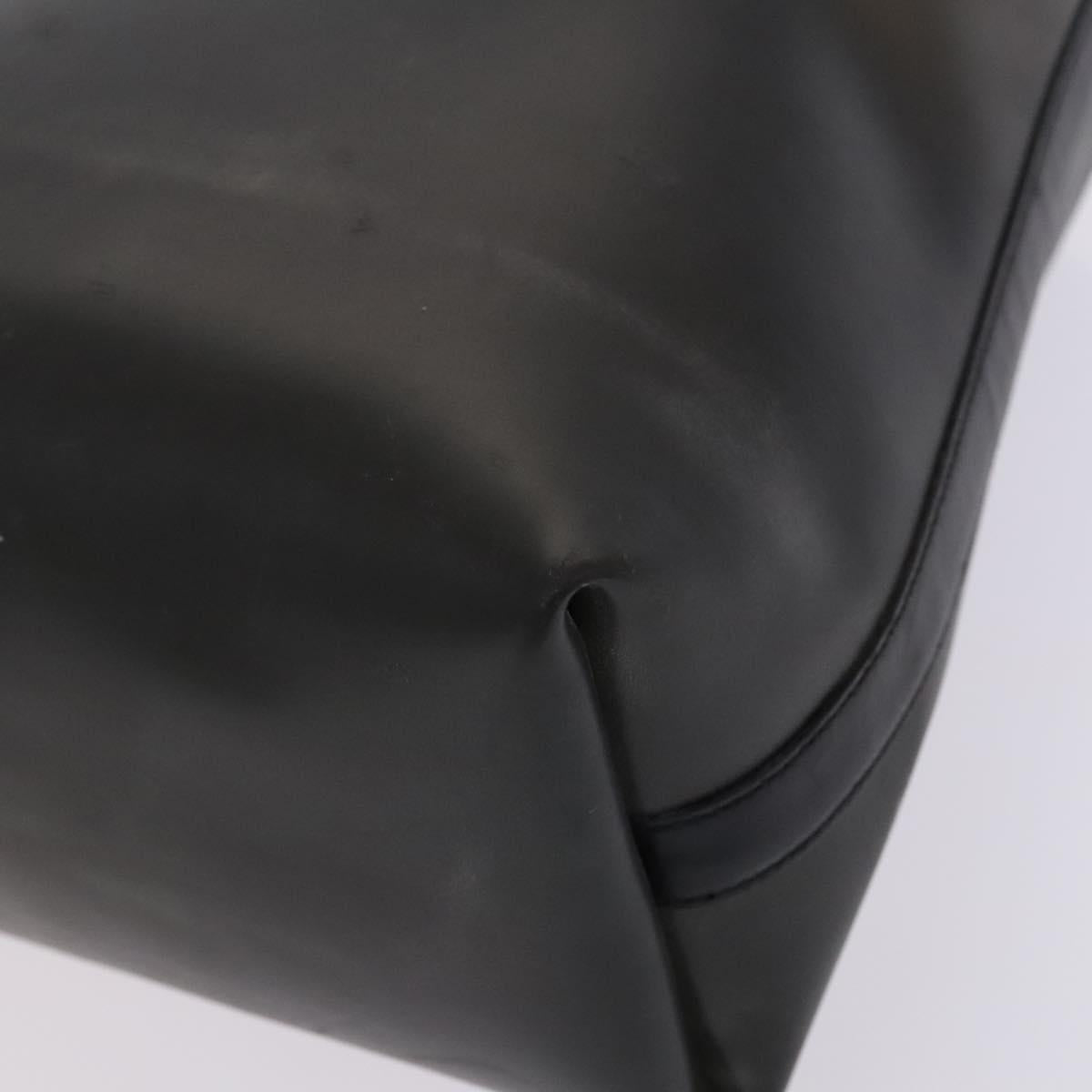 Salvatore Ferragamo Gancini Hand Bag Vinyl Black Auth bs23548