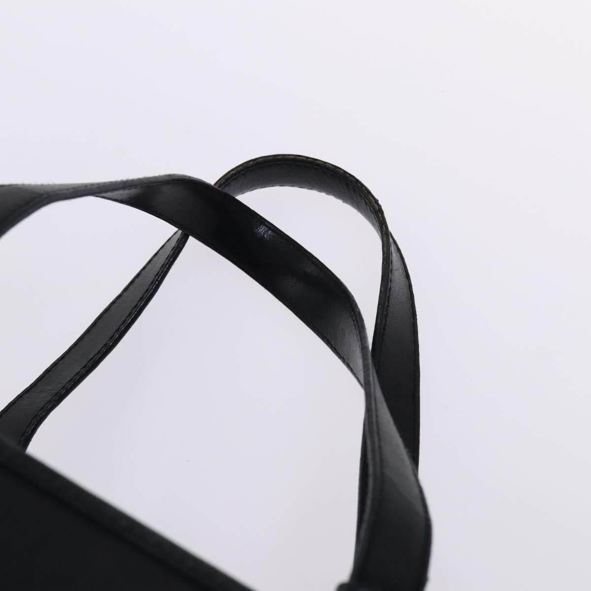 Salvatore Ferragamo Gancini Hand Bag Vinyl Black Auth bs23548