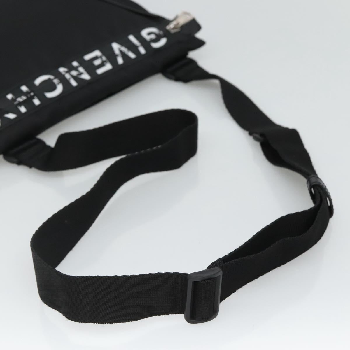 GIVENCHY Shoulder Bag Nylon Black Silver Auth bs23553