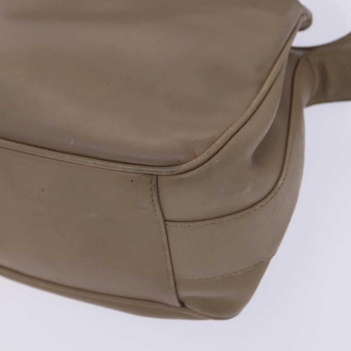 GUCCI Shoulder Bag Leather Beige Gold 001 2113 1601 Auth bs23558