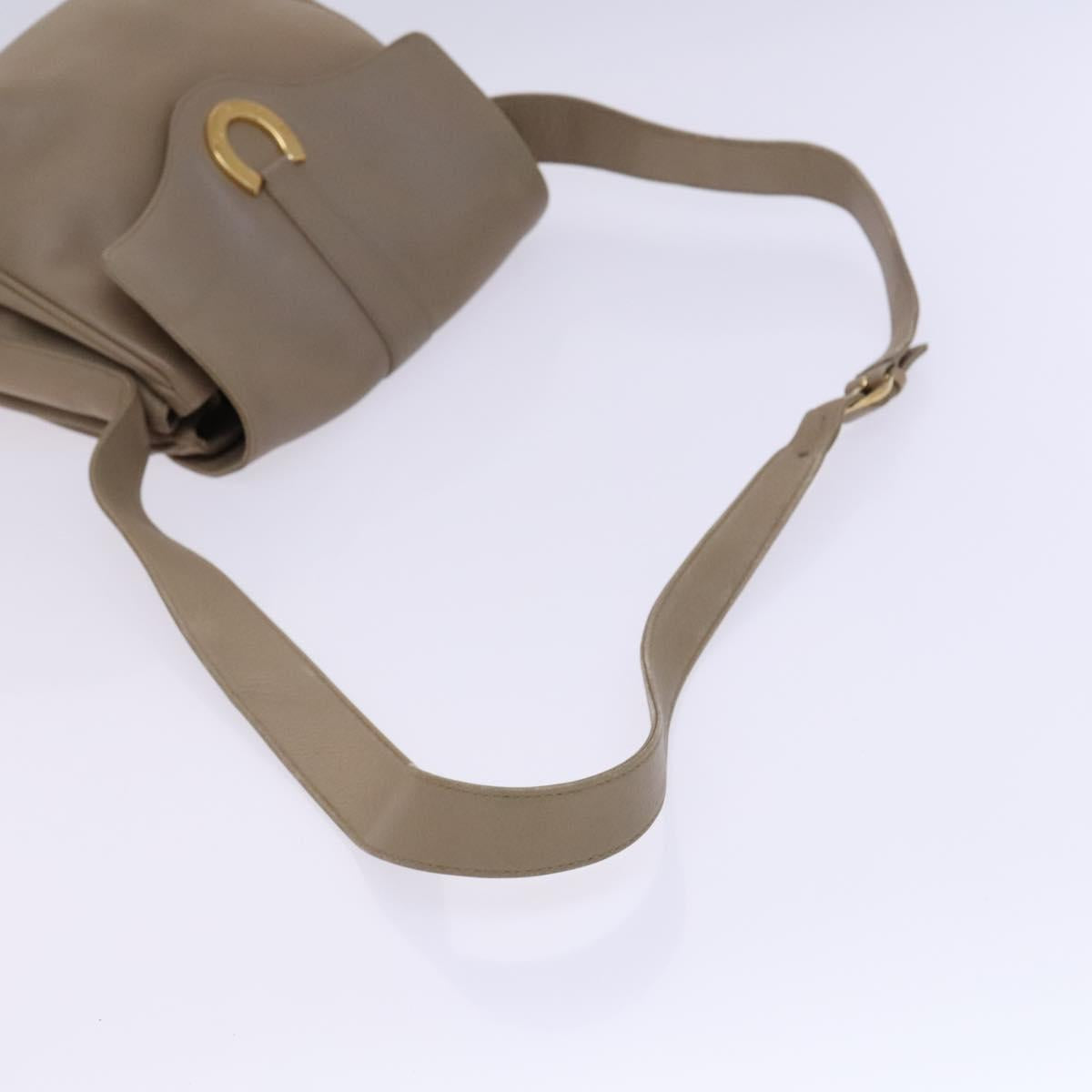 GUCCI Shoulder Bag Leather Beige Gold 001 2113 1601 Auth bs23558