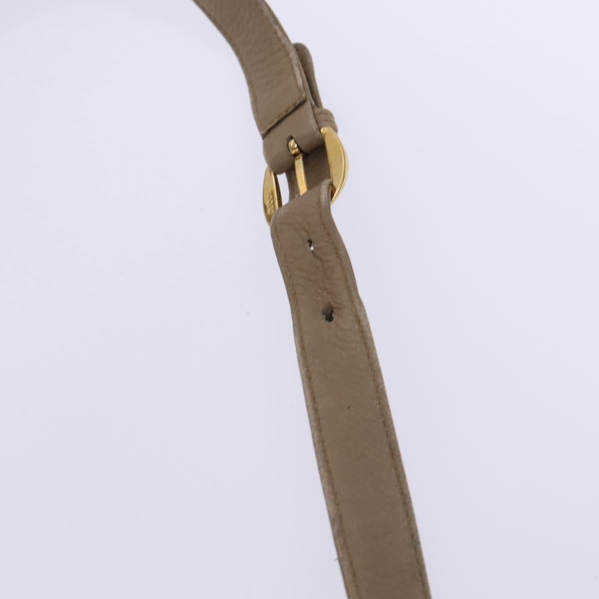 GUCCI Shoulder Bag Leather Beige Gold 001 2113 1601 Auth bs23558