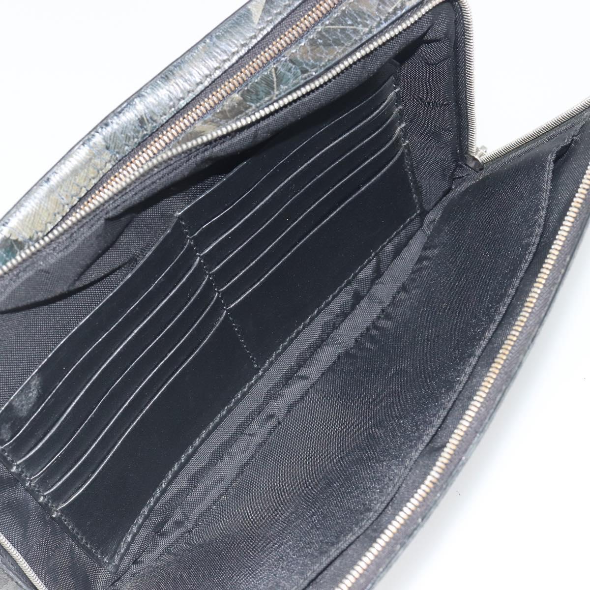 Salvatore Ferragamo Clutch Bag Leather Black Gold Auth bs23562