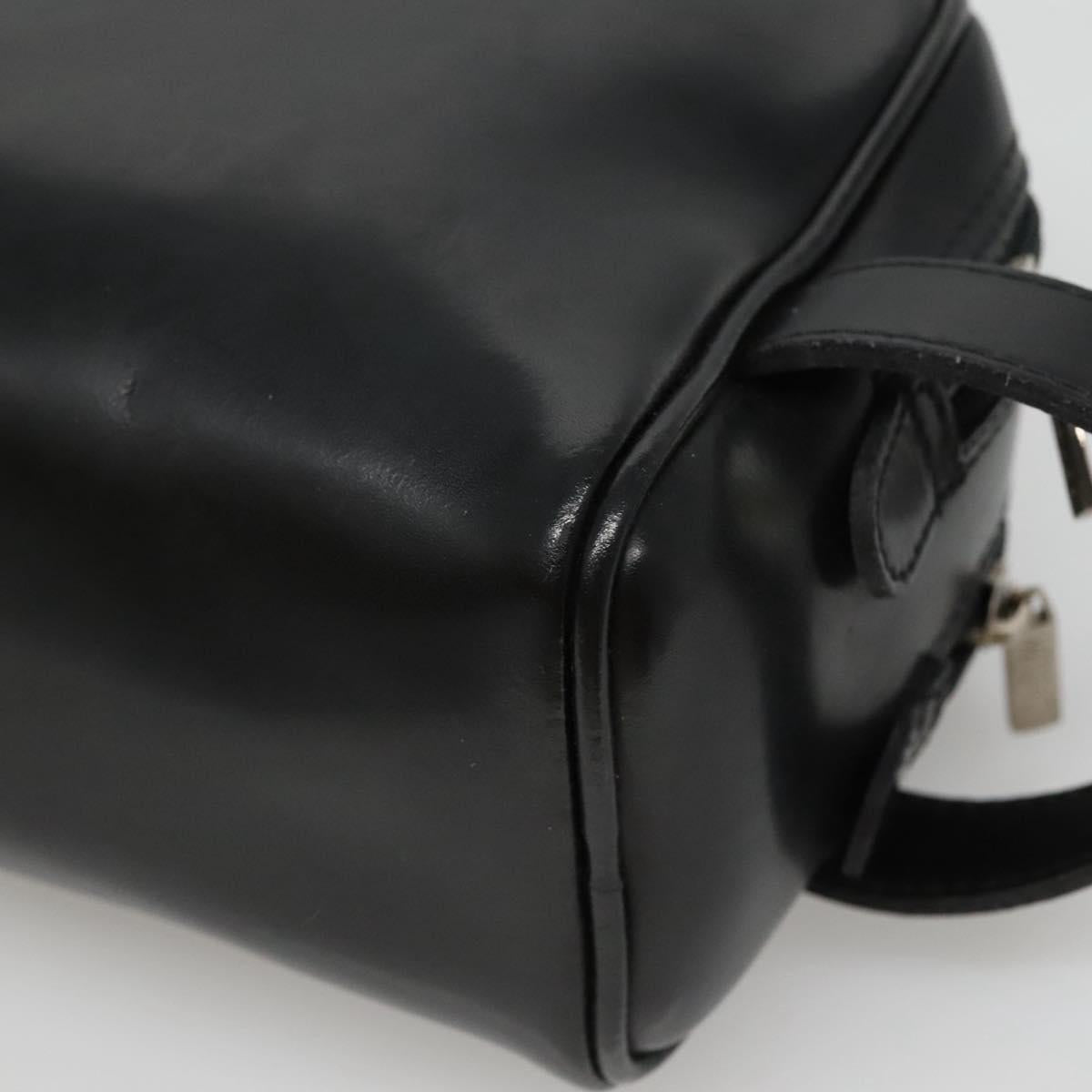 Gianni Versace Clutch Bag Leather Black Silver Auth bs23563