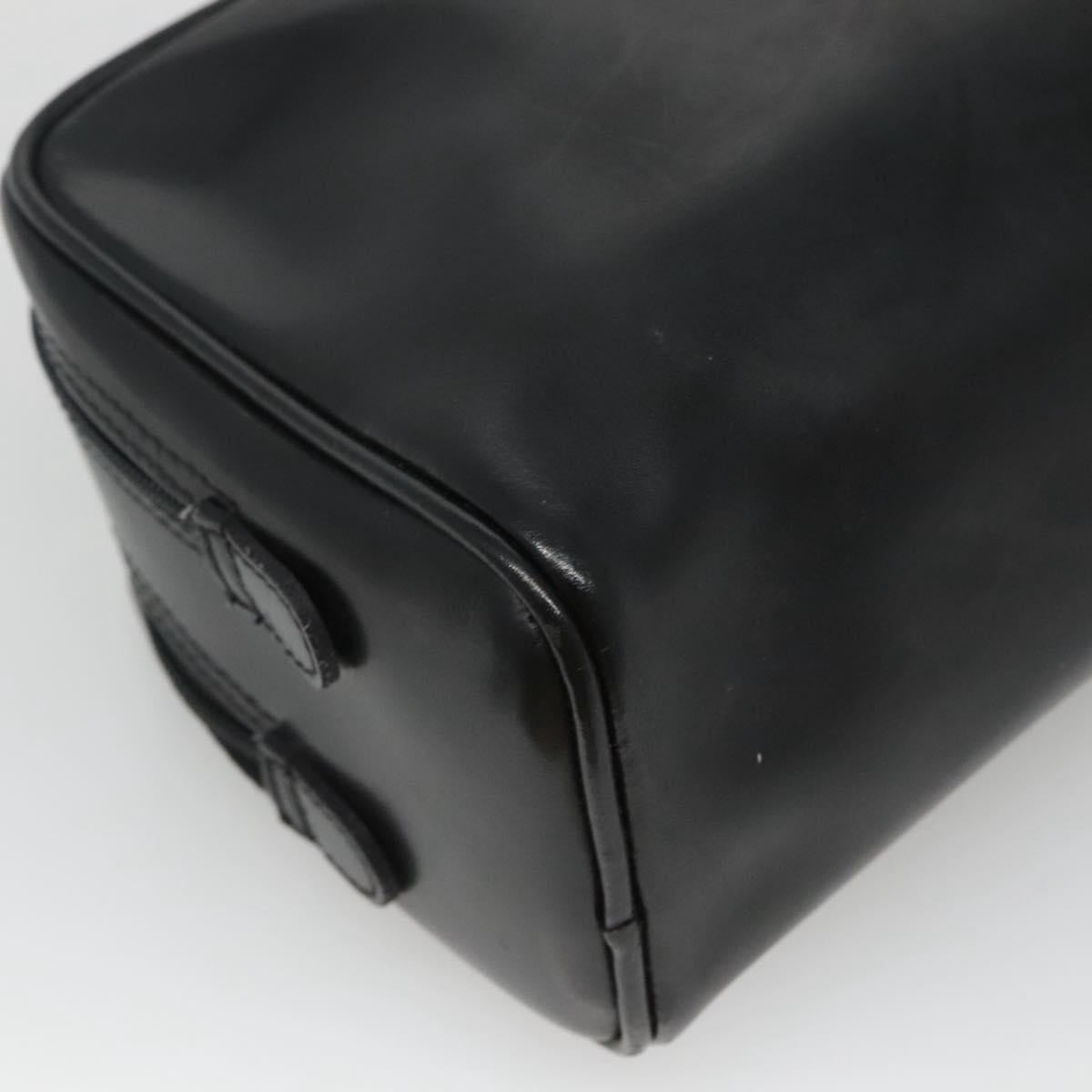 Gianni Versace Clutch Bag Leather Black Silver Auth bs23563