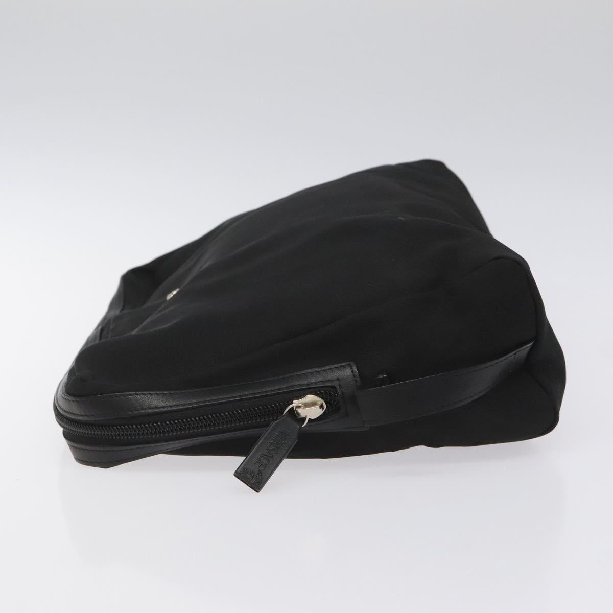 Gianni Versace Clutch Bag Canvas Black Silver Auth bs23564