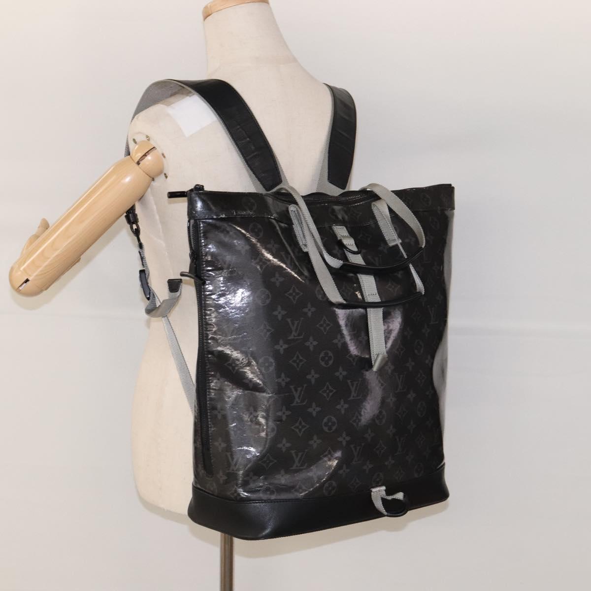 LOUIS VUITTON Monogram Eclipse Glaze Zipped Tote Backpack M43900 LV Auth bs23583