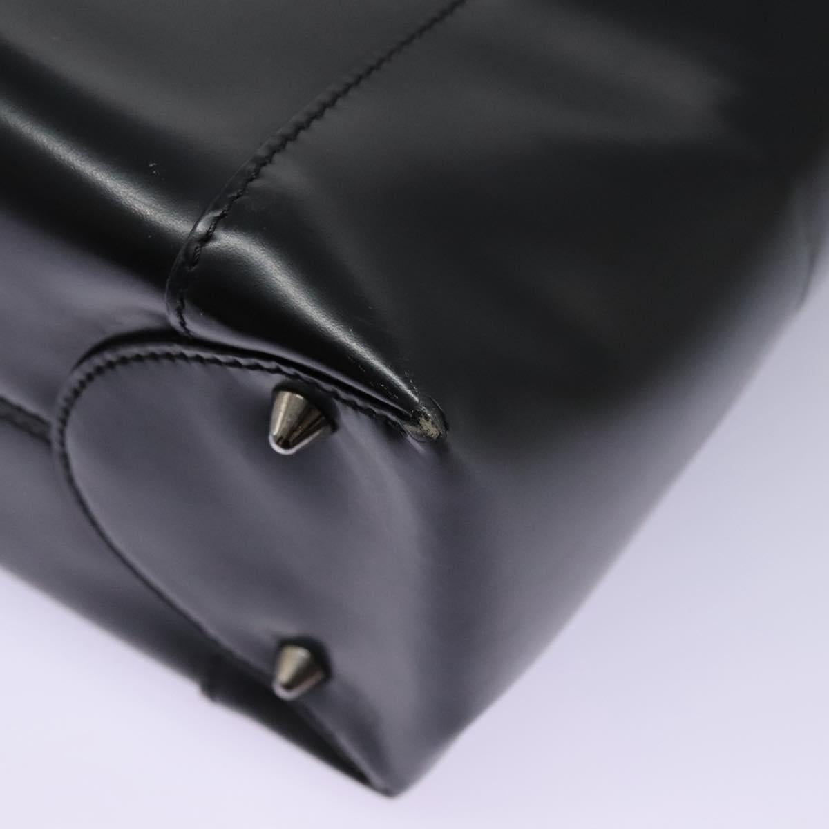 Christian Dior Maris Pearl Hand Bag Leather Black Auth bs23597