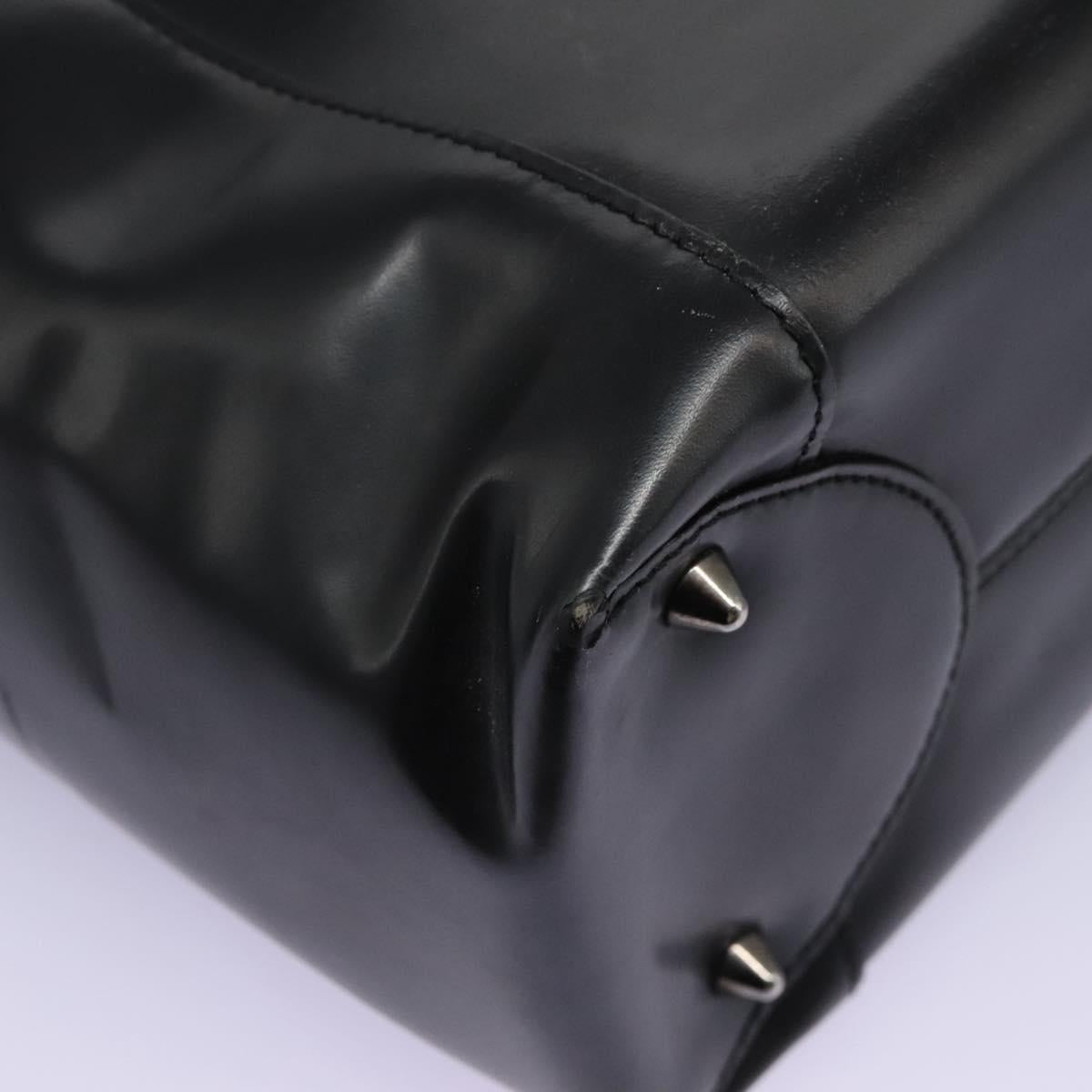 Christian Dior Maris Pearl Hand Bag Leather Black Auth bs23597