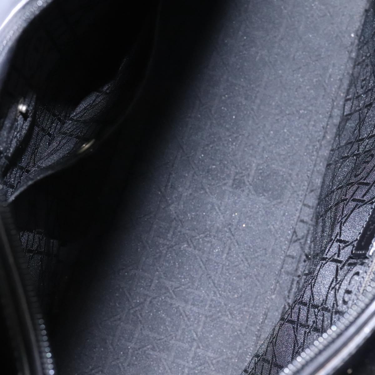 Christian Dior Maris Pearl Hand Bag Leather Black Auth bs23597