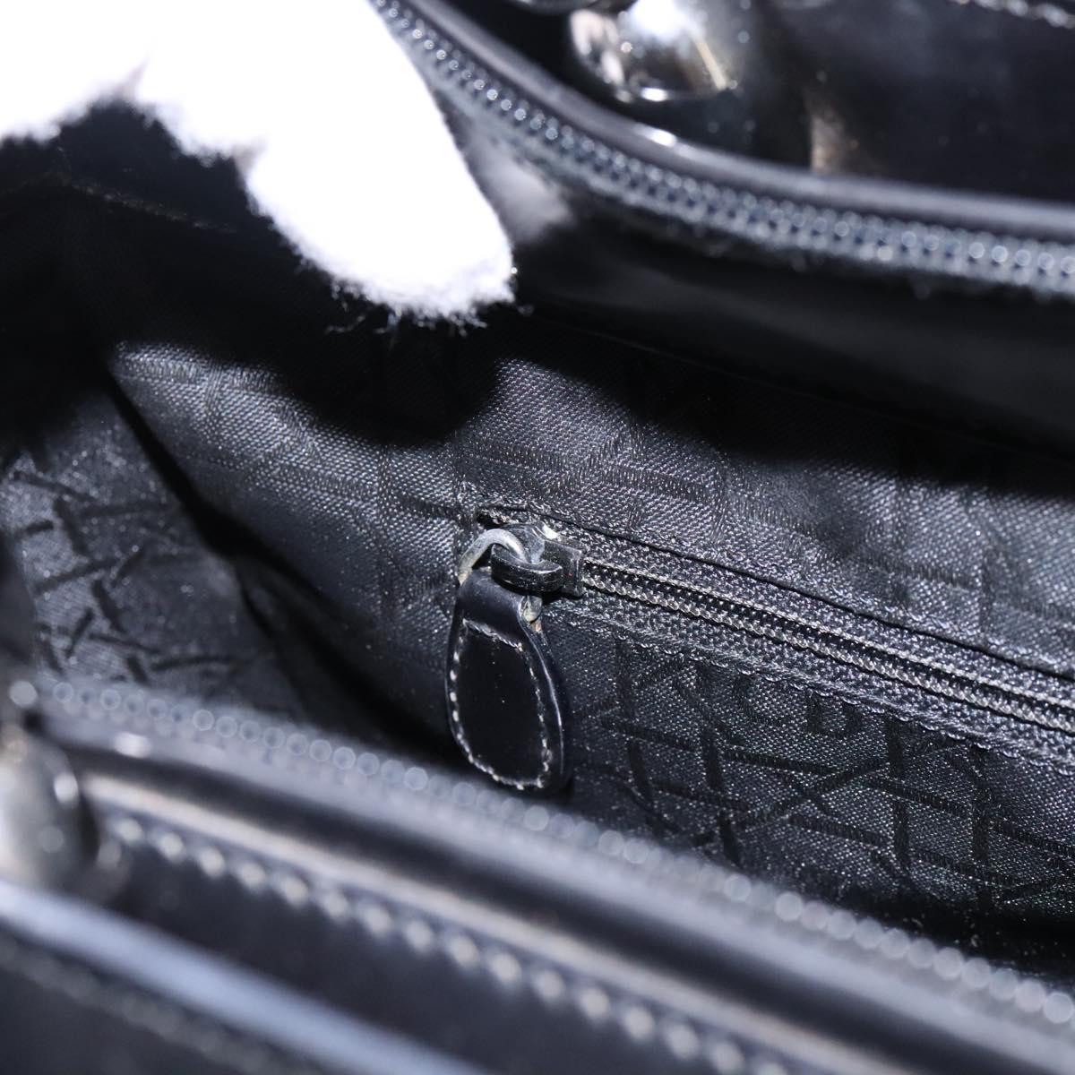 Christian Dior Maris Pearl Hand Bag Leather Black Auth bs23597