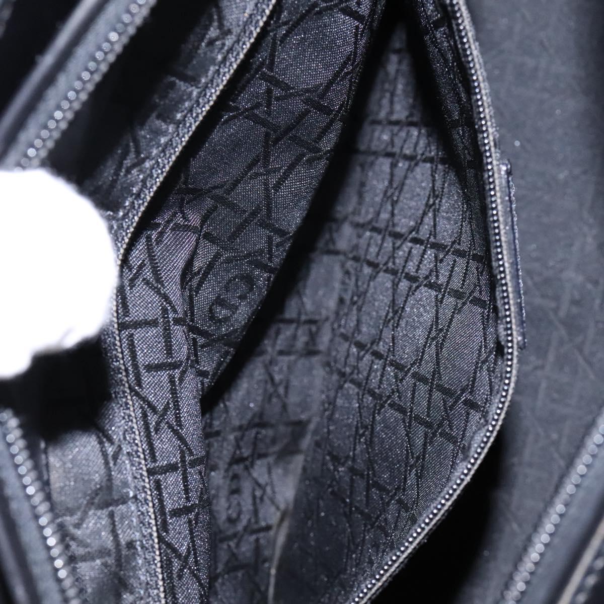 Christian Dior Maris Pearl Hand Bag Leather Black Auth bs23597