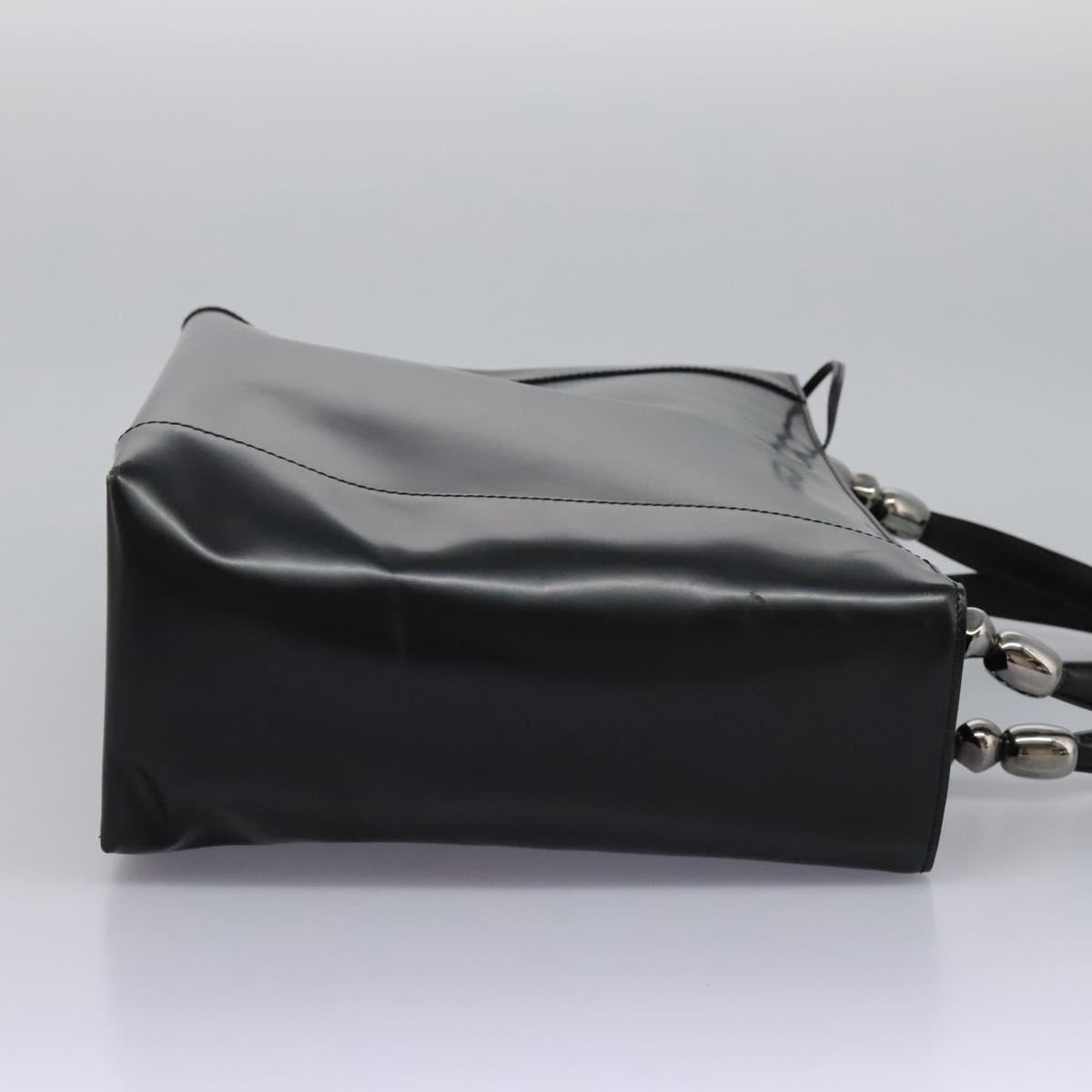 Christian Dior Maris Pearl Hand Bag Leather Black Auth bs23597