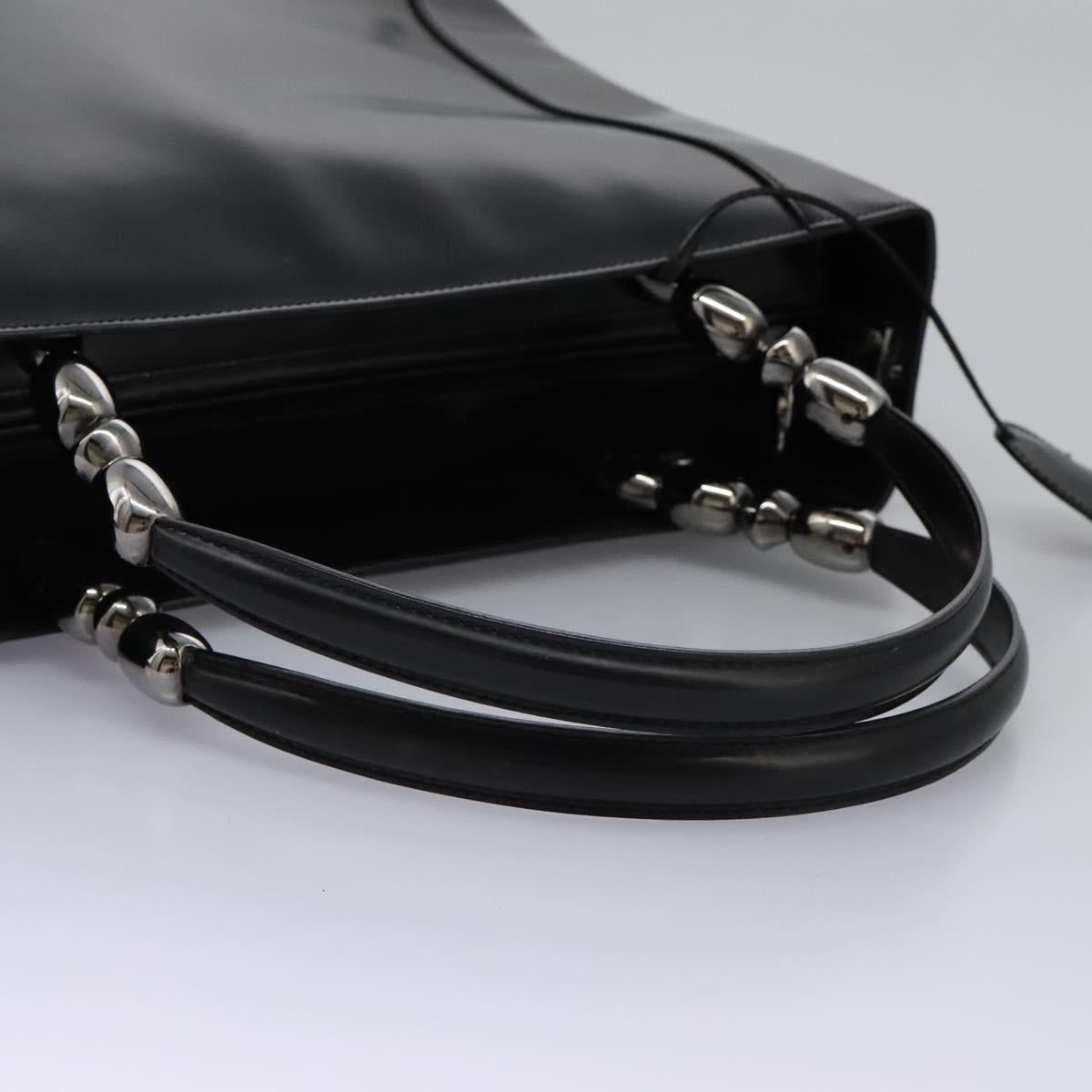 Christian Dior Maris Pearl Hand Bag Leather Black Auth bs23597