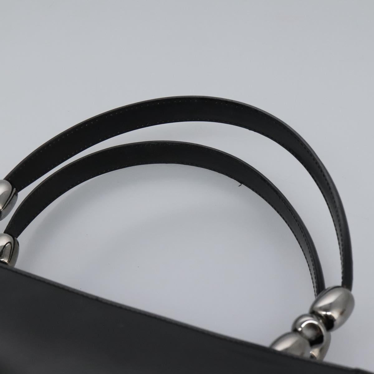 Christian Dior Maris Pearl Hand Bag Leather Black Auth bs23597