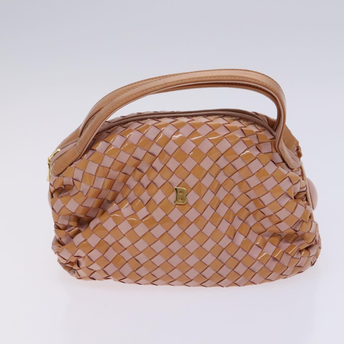 BALLY Quilted Chain Shoulder Bag Leather 2Set Brown Beige Auth bs23601