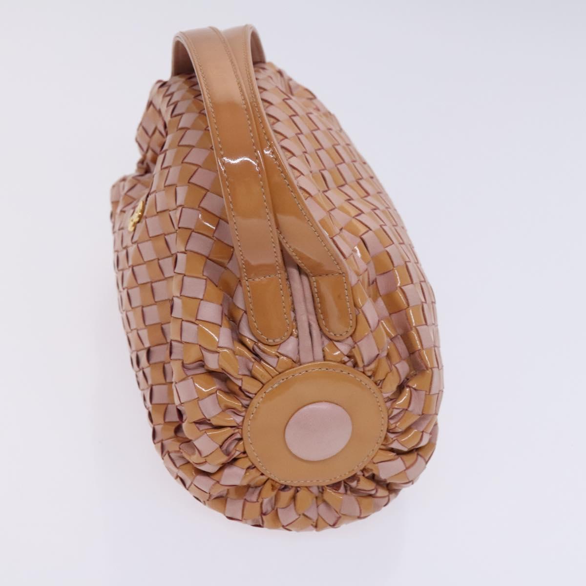BALLY Quilted Chain Shoulder Bag Leather 2Set Brown Beige Auth bs23601