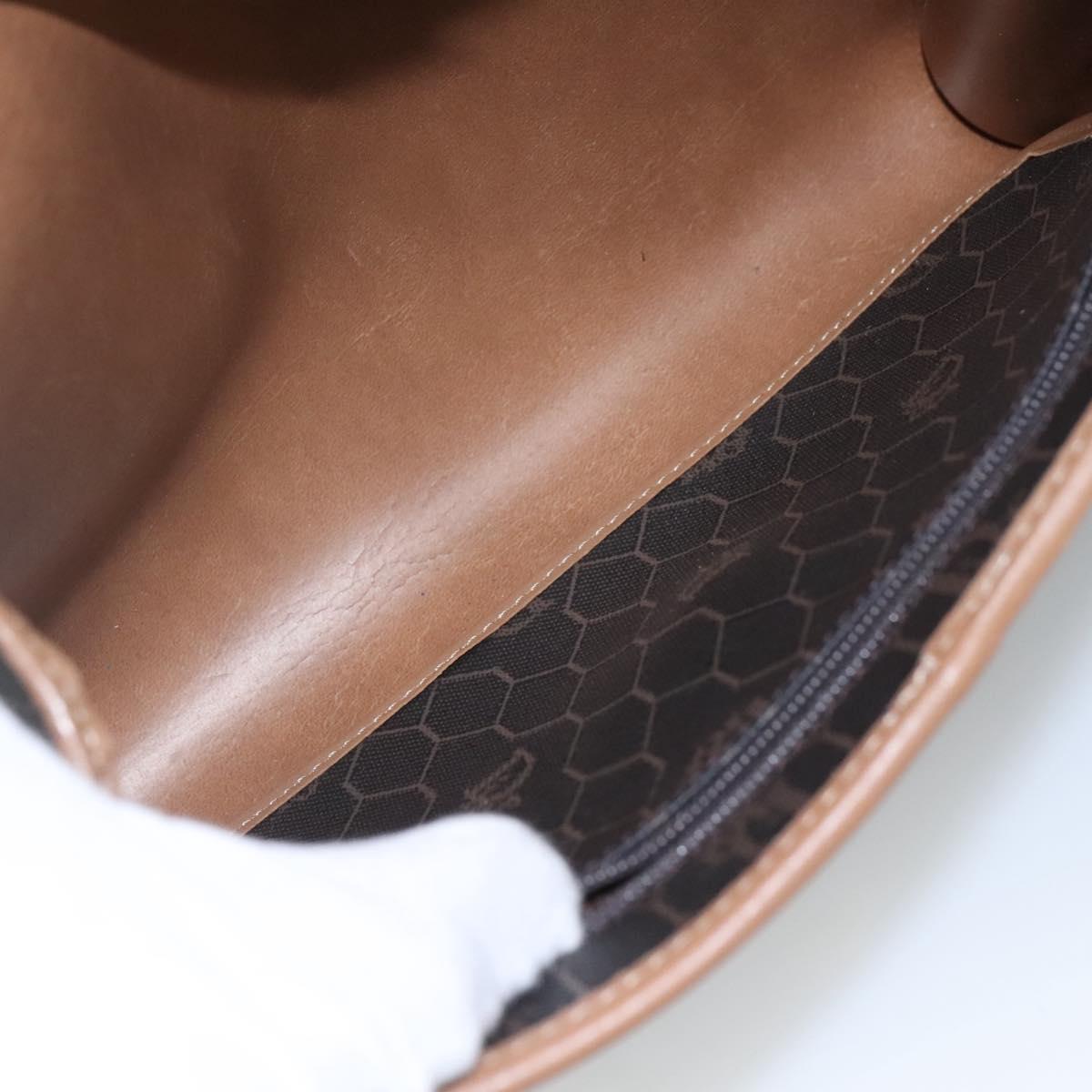 Christian Dior Honeycomb Canvas Shoulder Bag PVC Black Auth bs23609