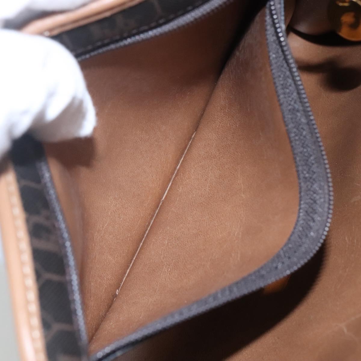 Christian Dior Honeycomb Canvas Shoulder Bag PVC Black Auth bs23609