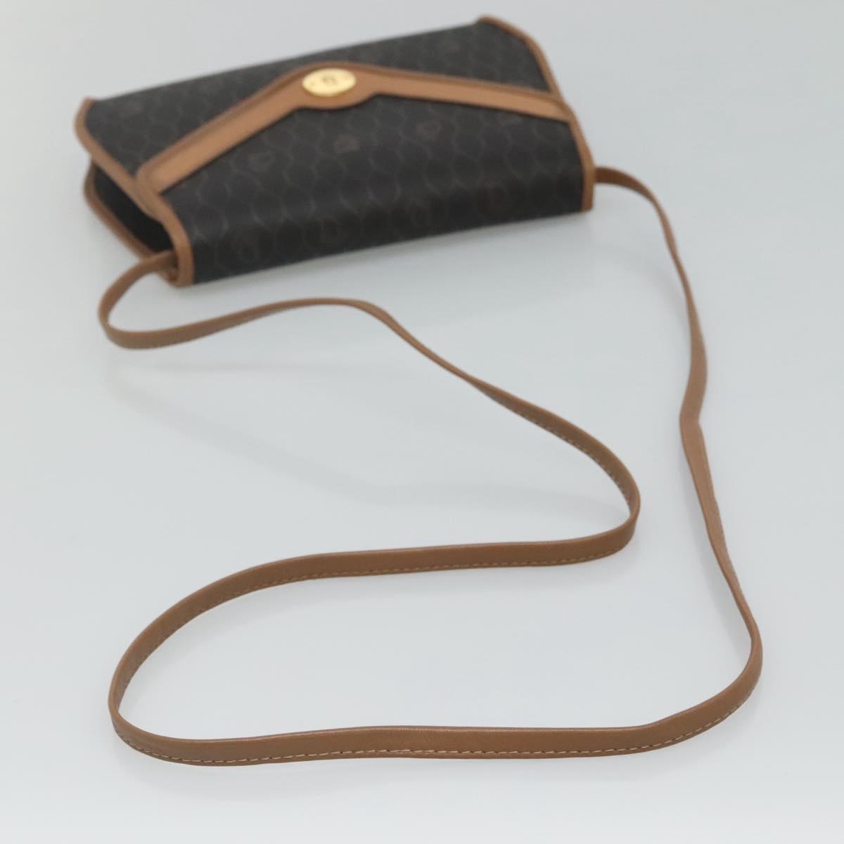 Christian Dior Honeycomb Canvas Shoulder Bag PVC Black Auth bs23609