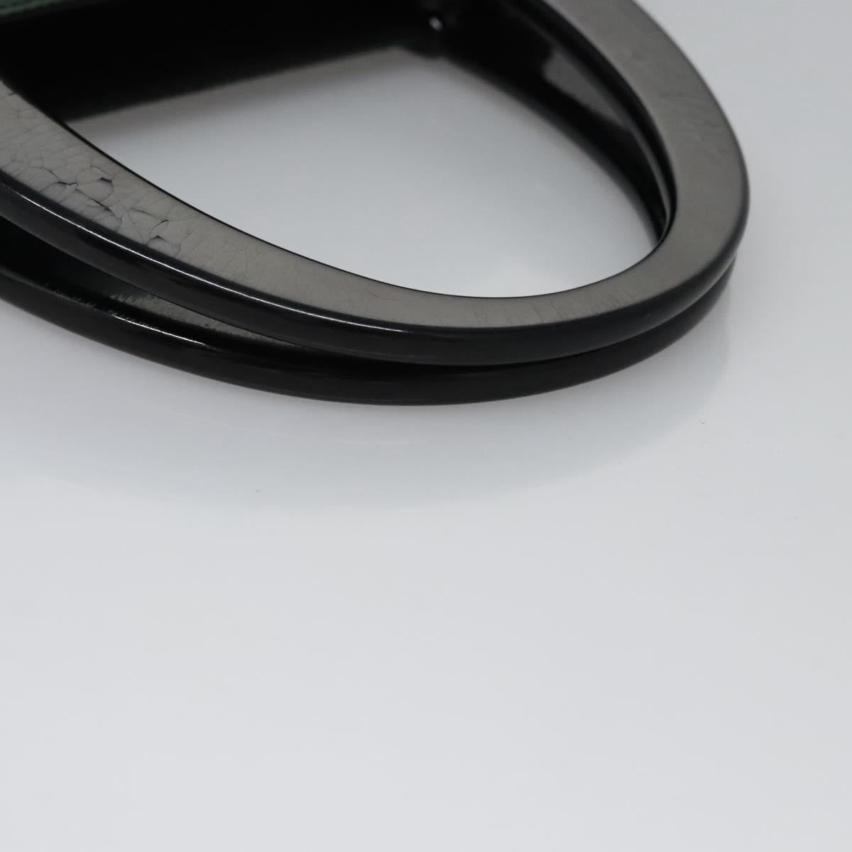 PRADA Hand Bag Nylon plastic Khaki Silver Auth bs23618