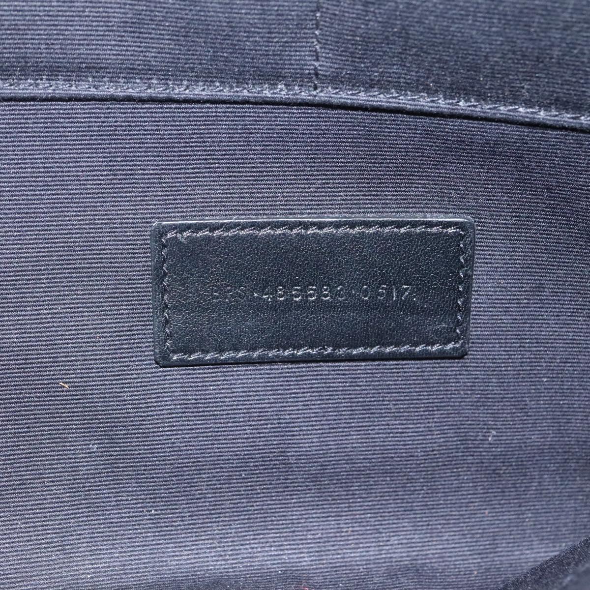 SAINT LAURENT Clutch Bag Leather Black Auth bs23631