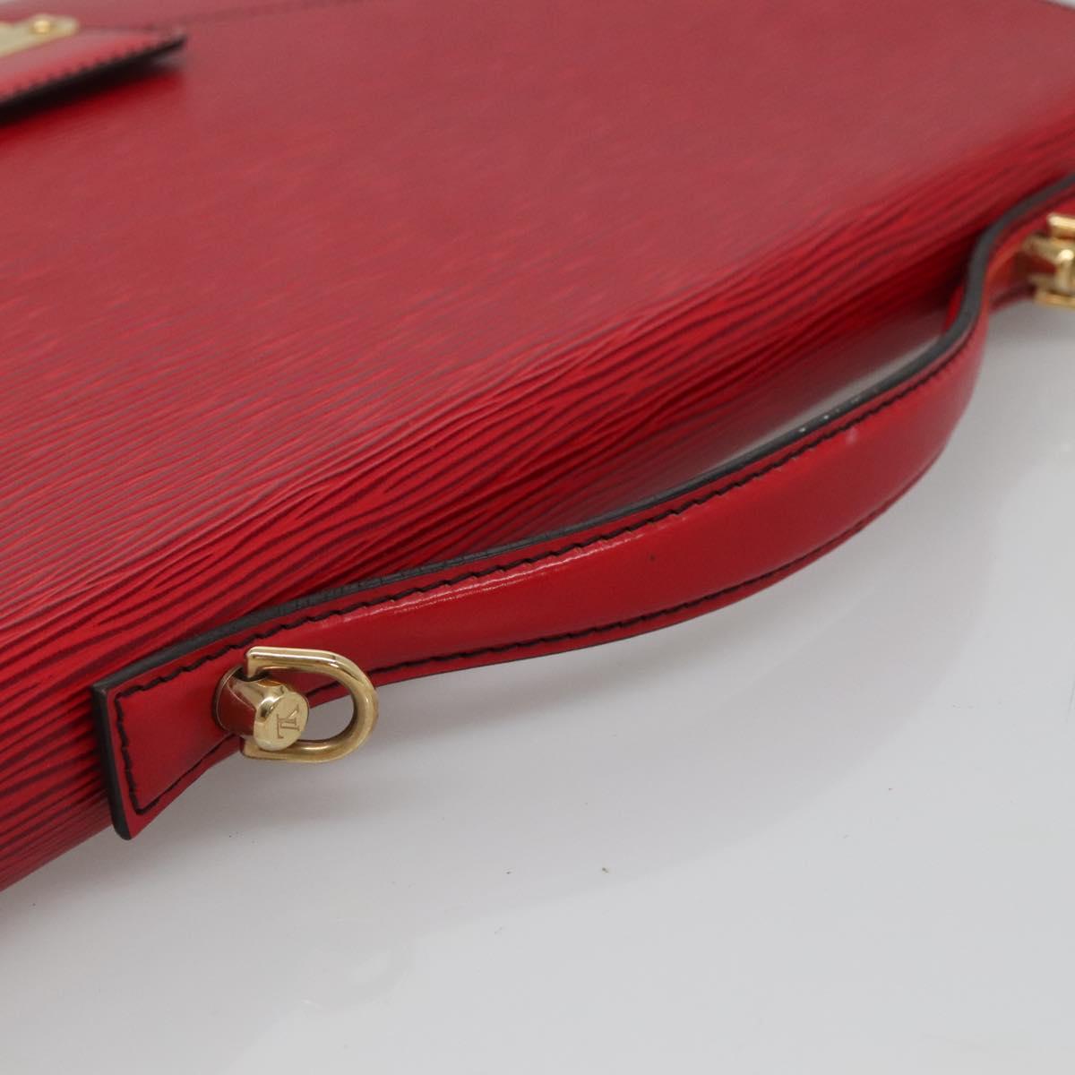 LOUIS VUITTON Epi Porte Documents Bandouliere Briefcase Red LV Auth bs23657