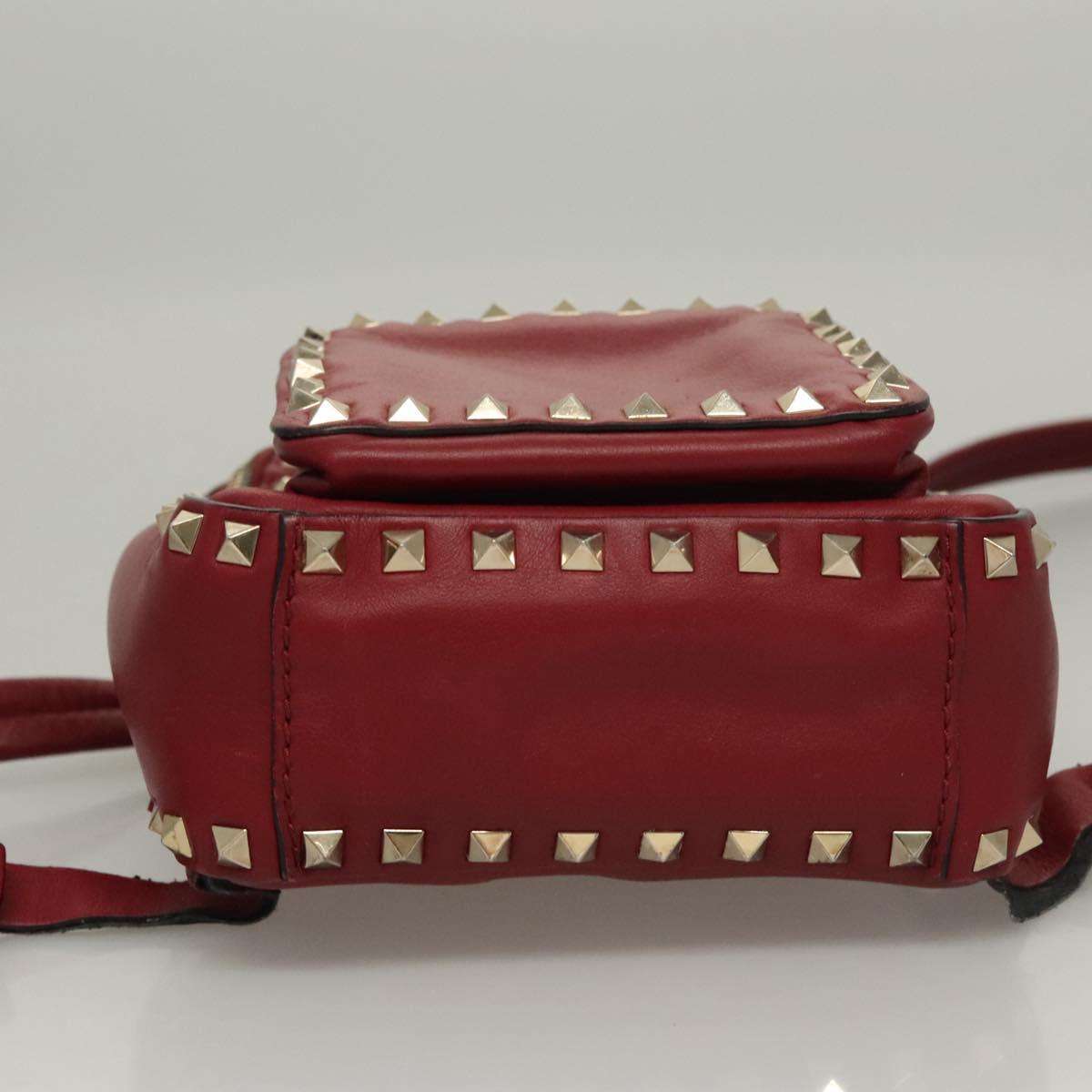 VALENTINO Backpack Leather Red Auth bs23660V
