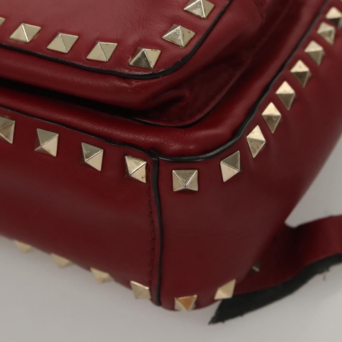VALENTINO Backpack Leather Red Auth bs23660V