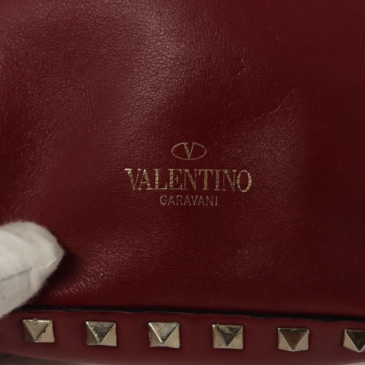 VALENTINO Backpack Leather Red Auth bs23660V