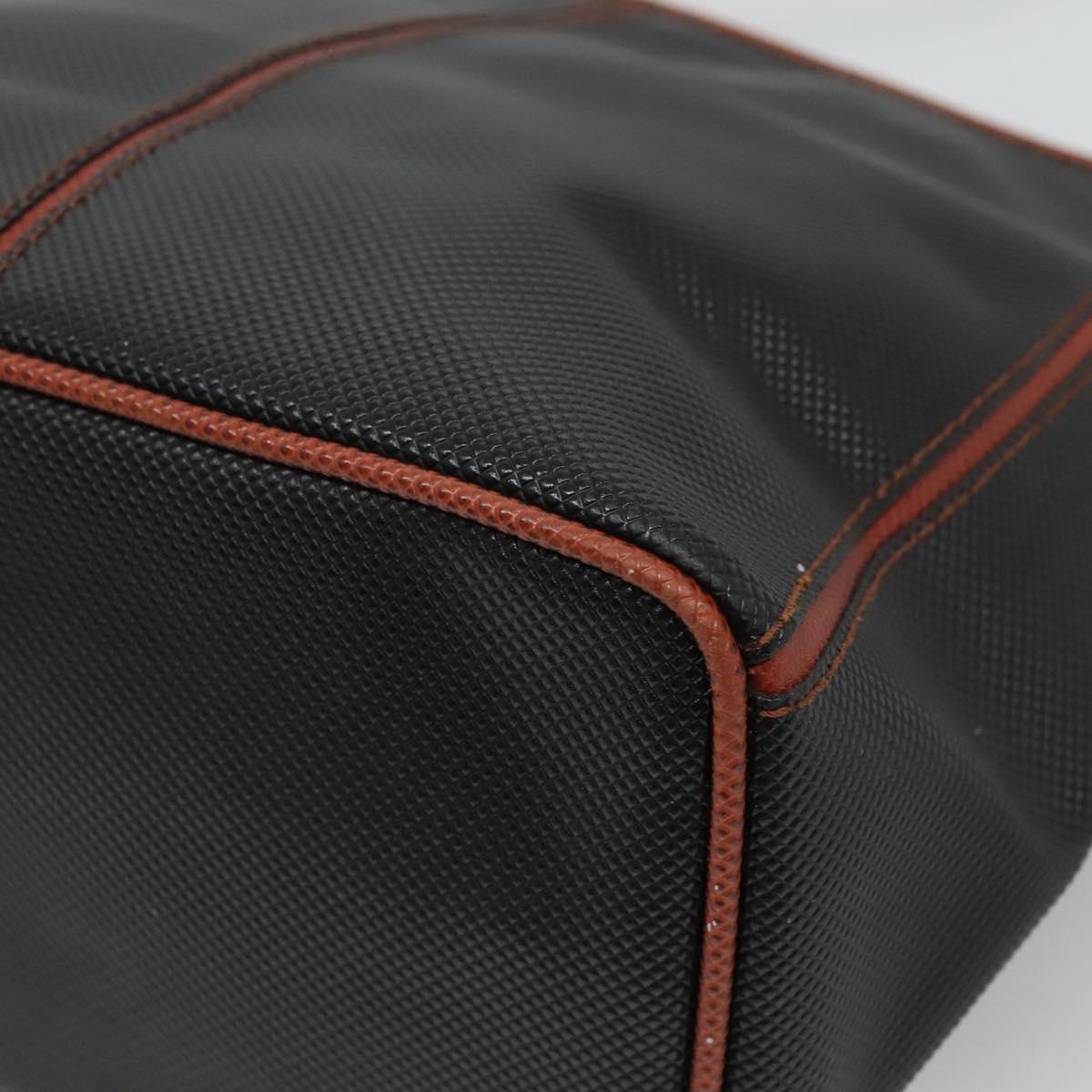 BOTTEGA VENETA Shoulder Bag PVC Leather Black Brown gold Auth bs23702