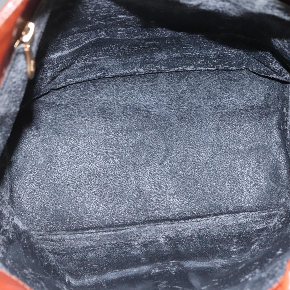 BOTTEGA VENETA Shoulder Bag PVC Leather Black Brown gold Auth bs23702