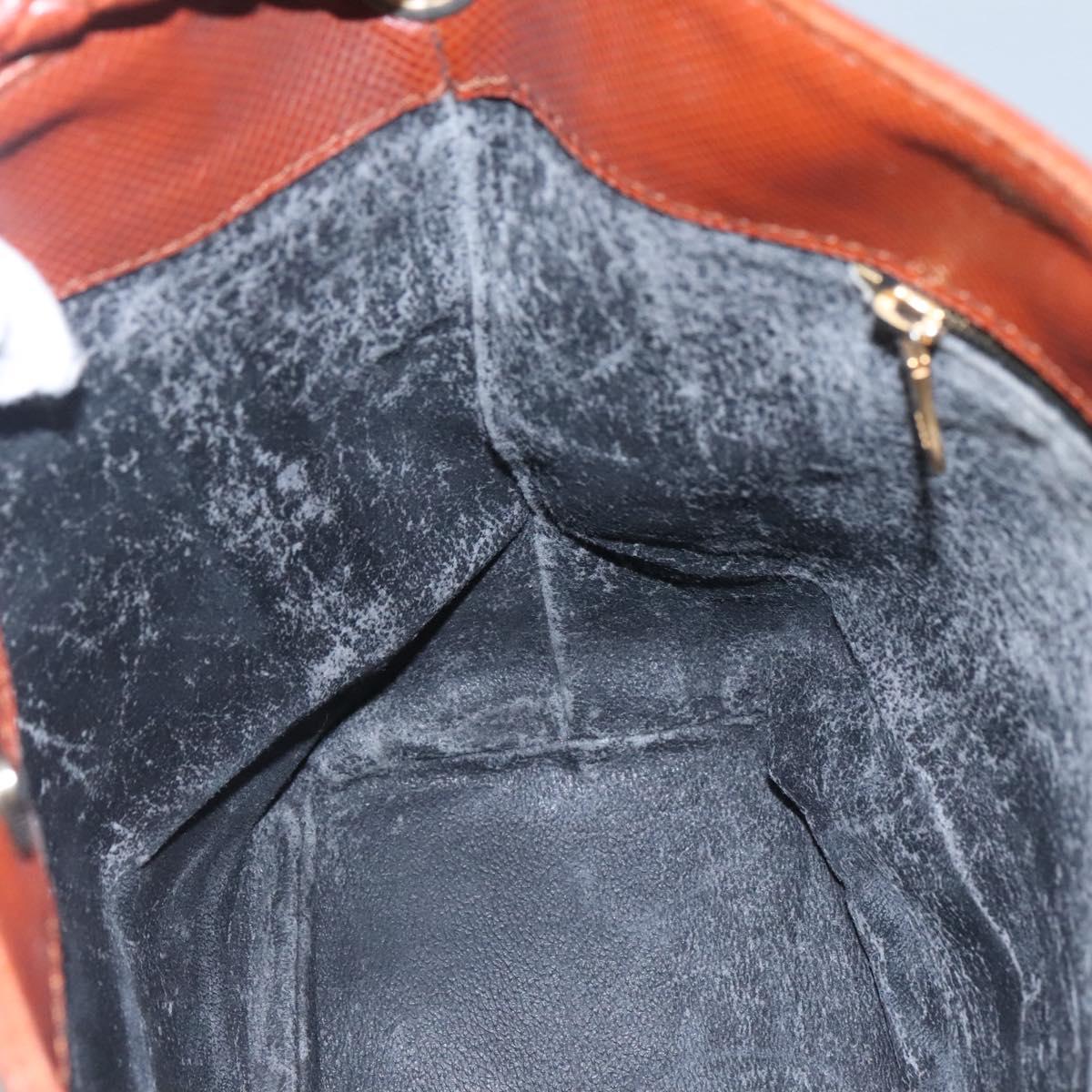 BOTTEGA VENETA Shoulder Bag PVC Leather Black Brown gold Auth bs23702