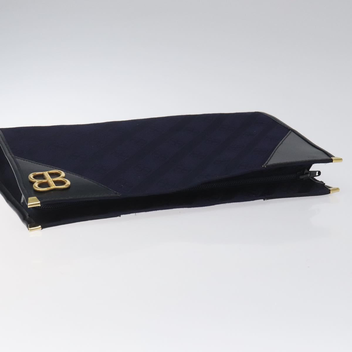 BALENCIAGA Clutch Bag Canvas Navy Auth bs23704