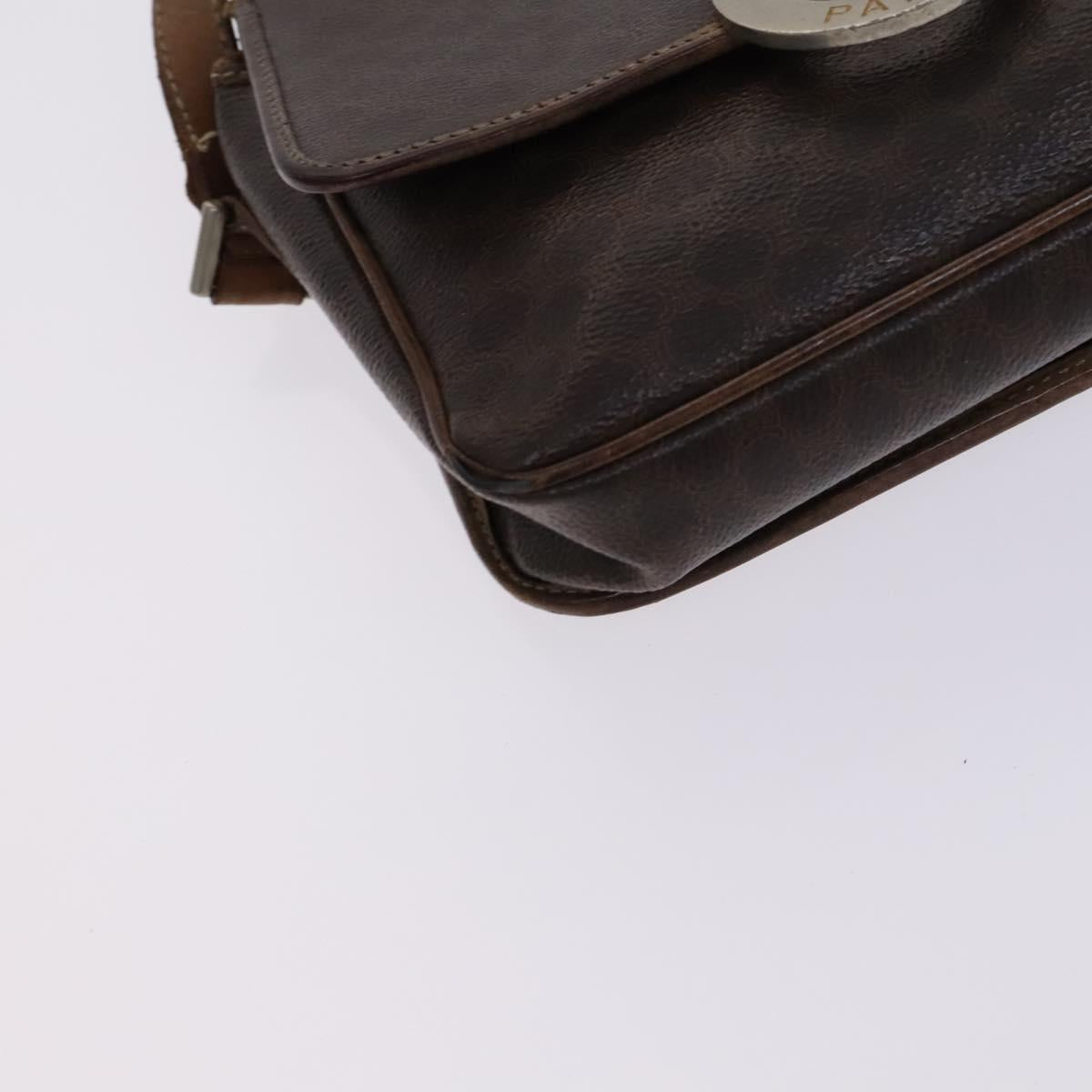 CELINE Macadam Canvas Shoulder Bag PVC Leather 2Set Brown Auth bs23708