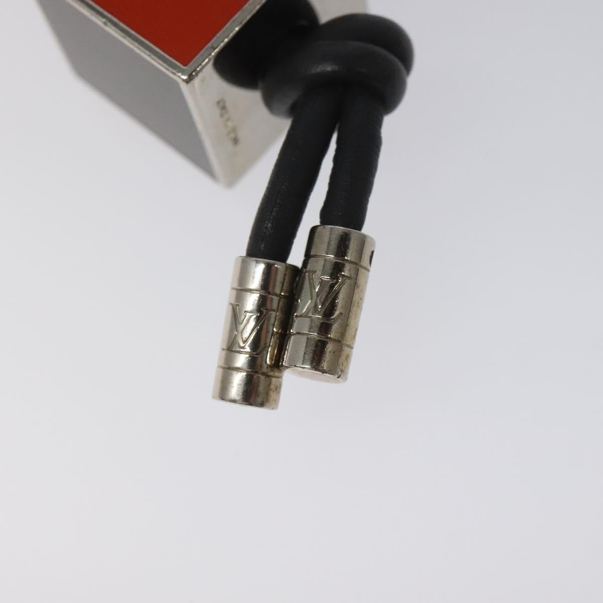 LOUIS VUITTON Porte Cles Tricube Charm metal Silver M67140 LV Auth bs23713