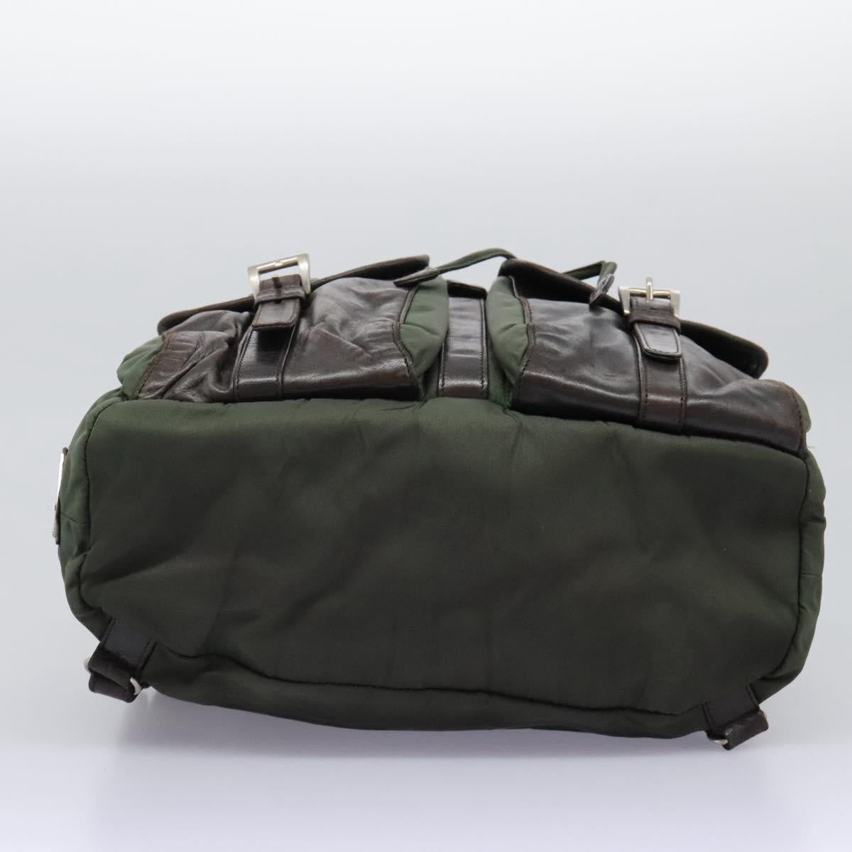 PRADA Backpack Nylon Khaki Auth bs23722