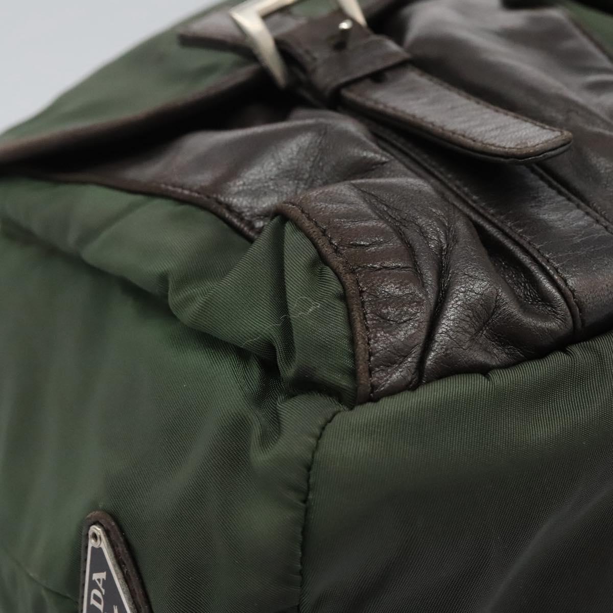 PRADA Backpack Nylon Khaki Auth bs23722