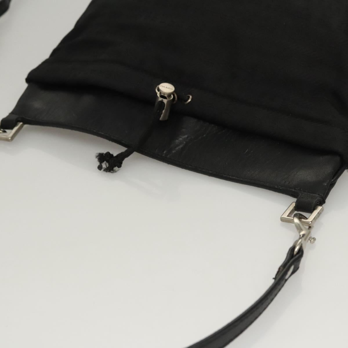 PRADA Shoulder Bag Nylon Black Auth bs23726