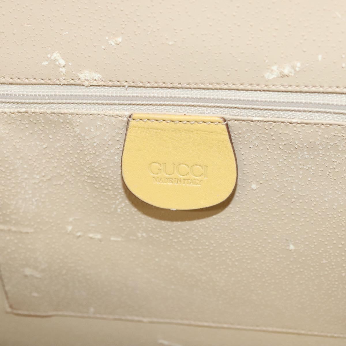 GUCCI Hand Bag Leather 2way Yellow Gold Auth bs23727