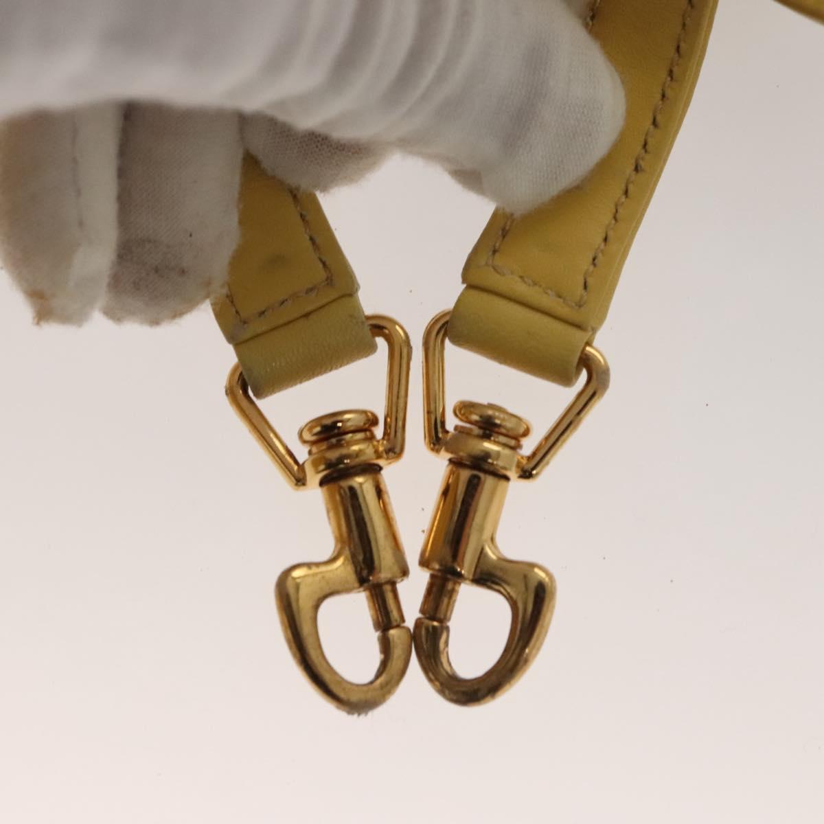 GUCCI Hand Bag Leather 2way Yellow Gold Auth bs23727
