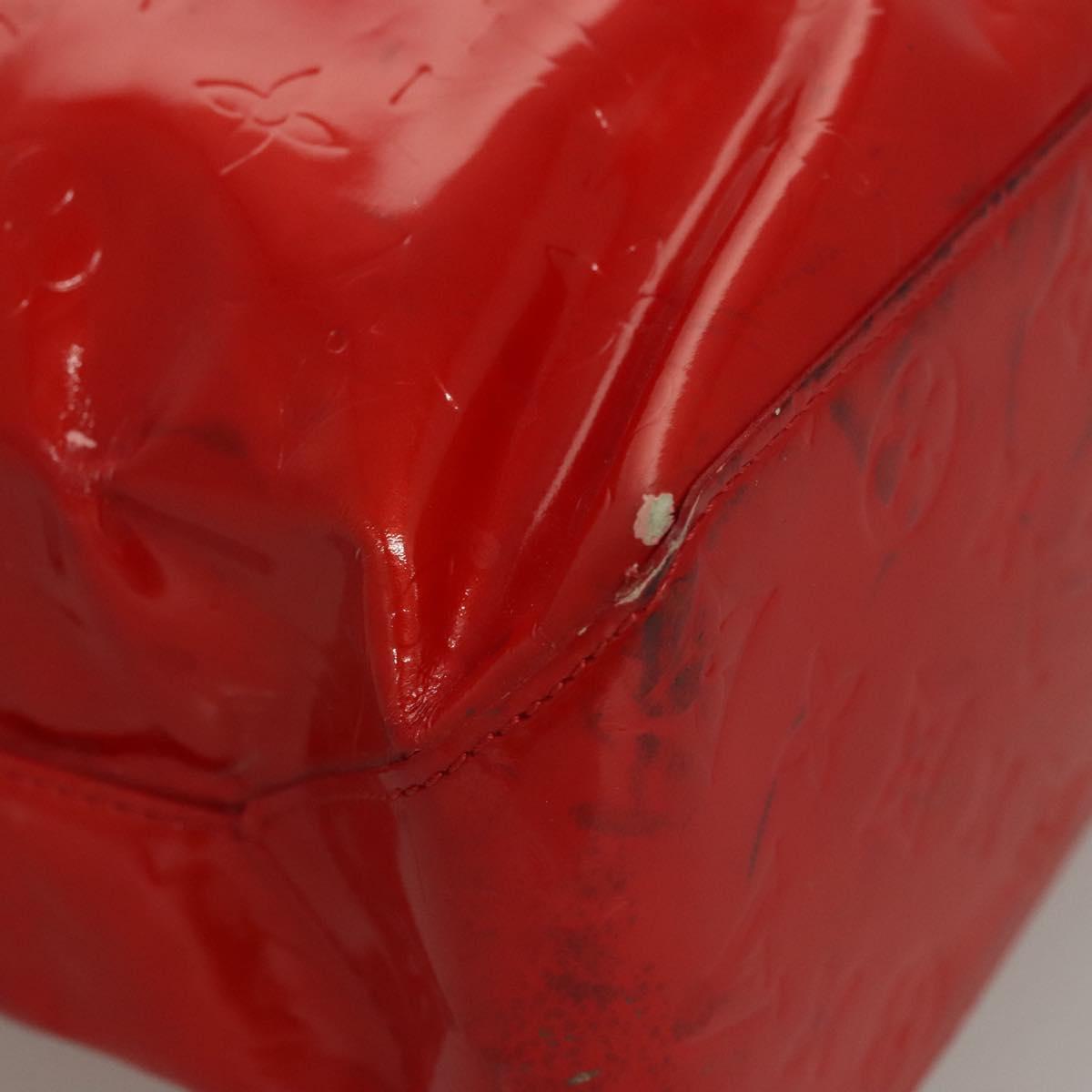 LOUIS VUITTON Monogram Vernis Reade MM Hand Bag Red Rouge M91086 LV Auth bs23730