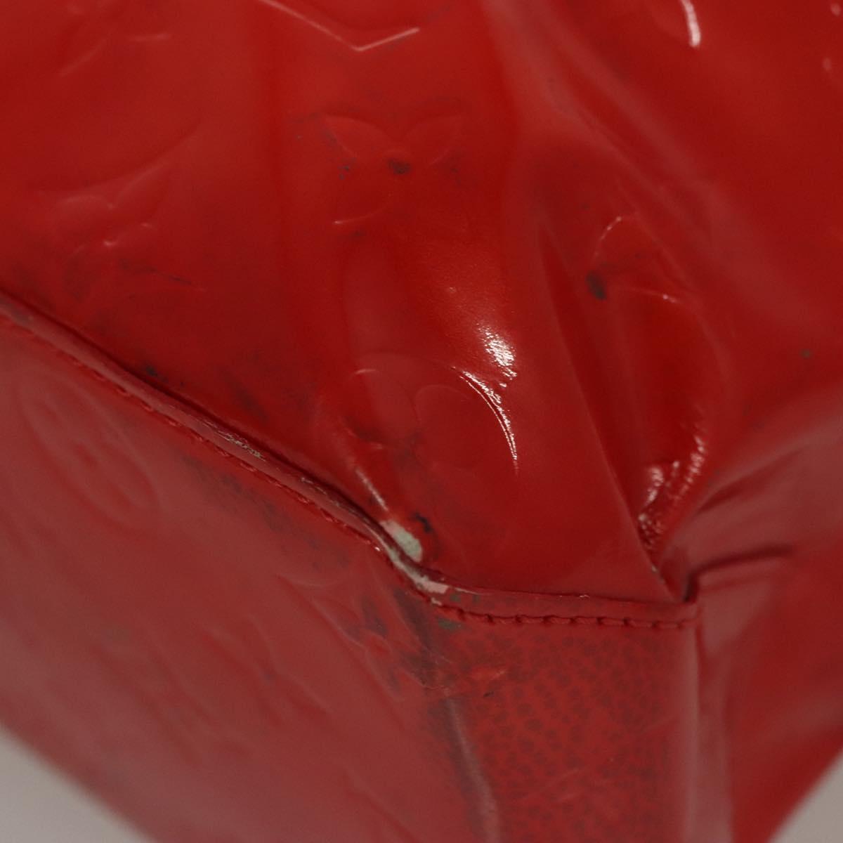 LOUIS VUITTON Monogram Vernis Reade MM Hand Bag Red Rouge M91086 LV Auth bs23730