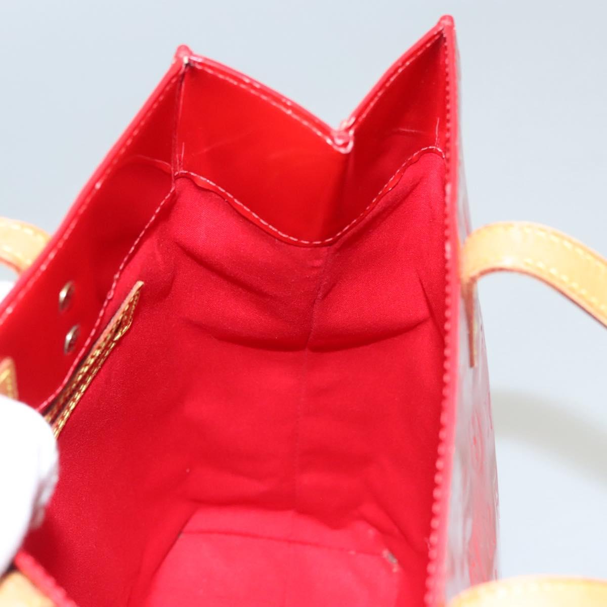 LOUIS VUITTON Monogram Vernis Reade MM Hand Bag Red Rouge M91086 LV Auth bs23730
