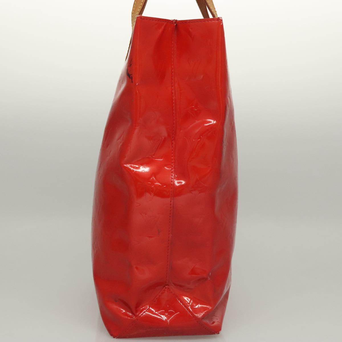 LOUIS VUITTON Monogram Vernis Reade MM Hand Bag Red Rouge M91086 LV Auth bs23730