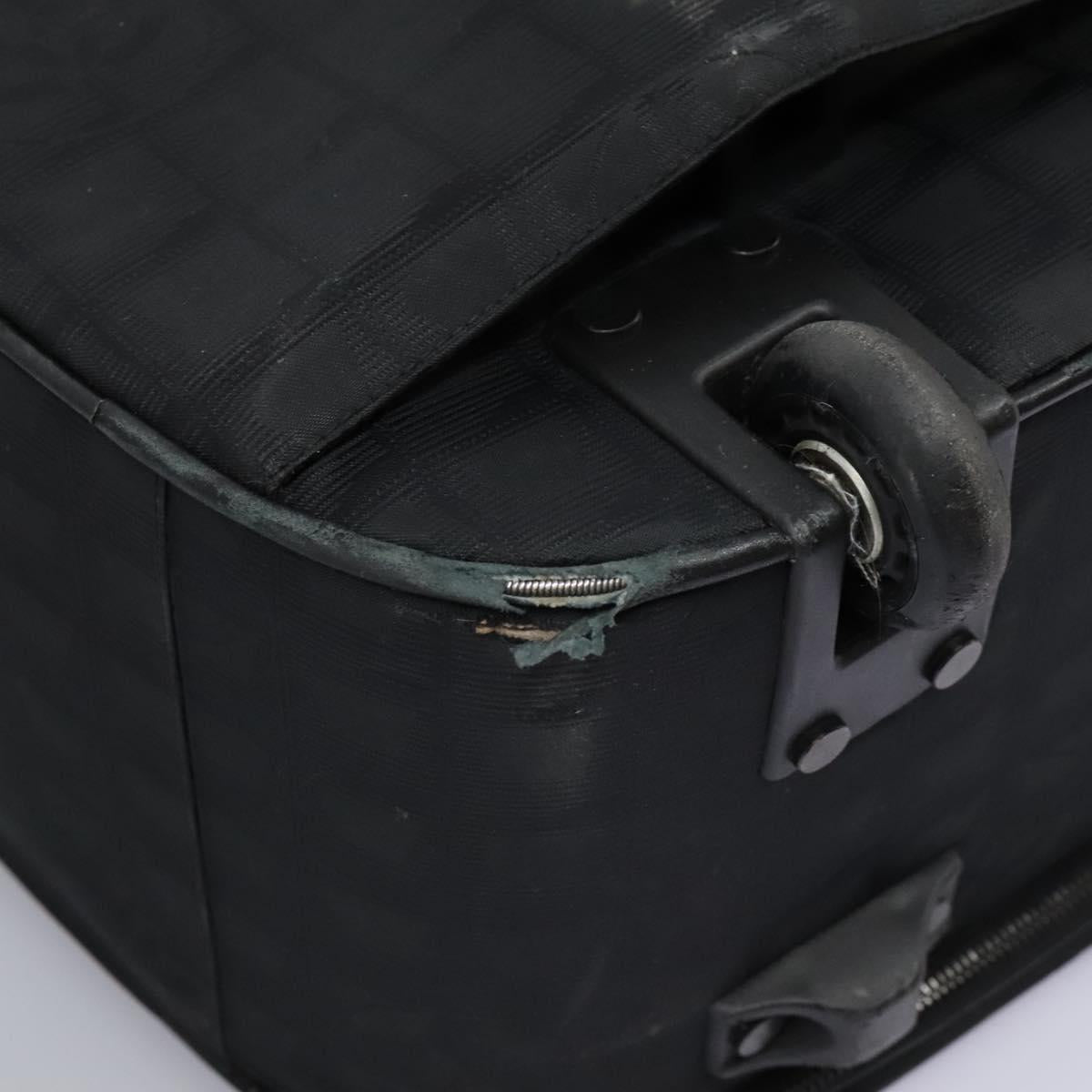 CHANEL Carry Case New Travel line suitcase Nylon Black CC Auth bs23739